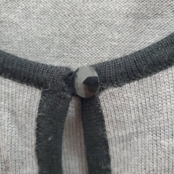 Alfred Dunner Women's‎ Vtg Gray Black Wool Blend Faux Layer Knit Grandma Top M - Picture 3 of 7